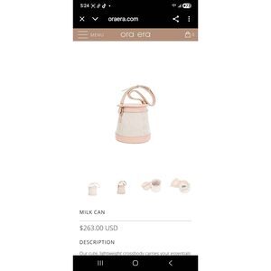 Ora Era Nude Milkcan Leather Crossbody Bag, NWOT